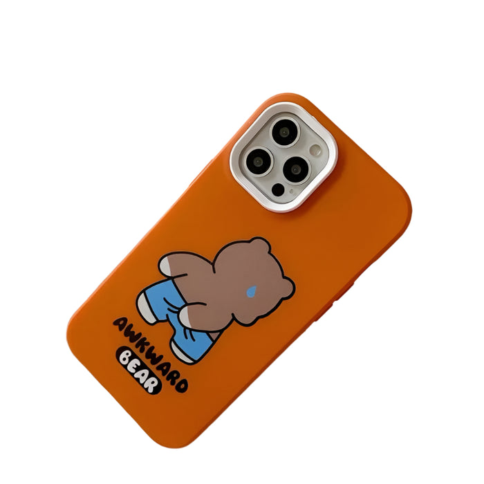 For Iphone 15 Awkward Bear Pc Hybrid Tpu Phone Case