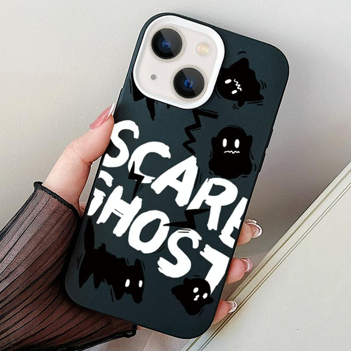 For Iphone 15 Scared Ghost Pc Hybrid Tpu Phone Case