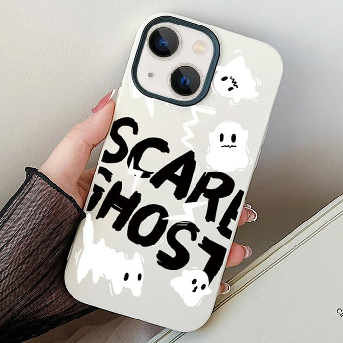 For Iphone 15 Scared Ghost Pc Hybrid Tpu Phone Case