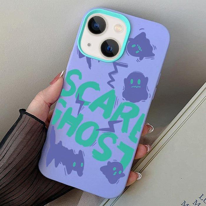 For Iphone 15 Scared Ghost Pc Hybrid Tpu Phone Case