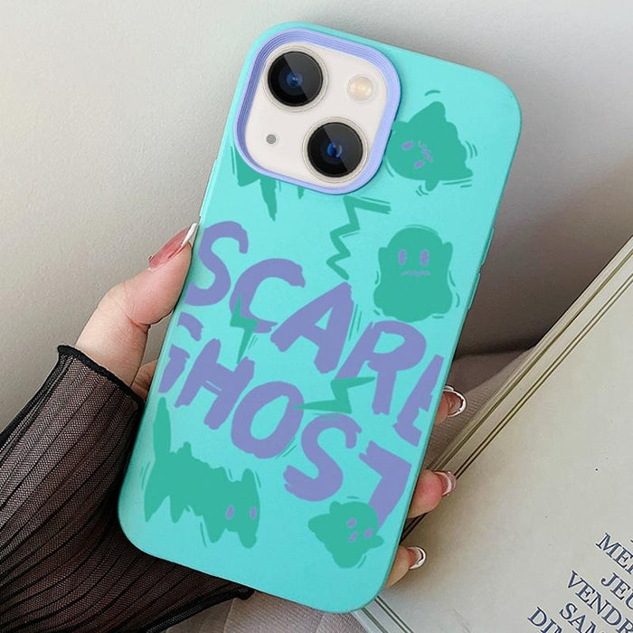 For Iphone 15 Scared Ghost Pc Hybrid Tpu Phone Case