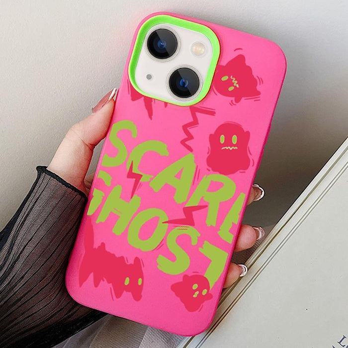 For Iphone 15 Scared Ghost Pc Hybrid Tpu Phone Case