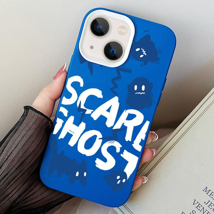 For Iphone 15 Scared Ghost Pc Hybrid Tpu Phone Case