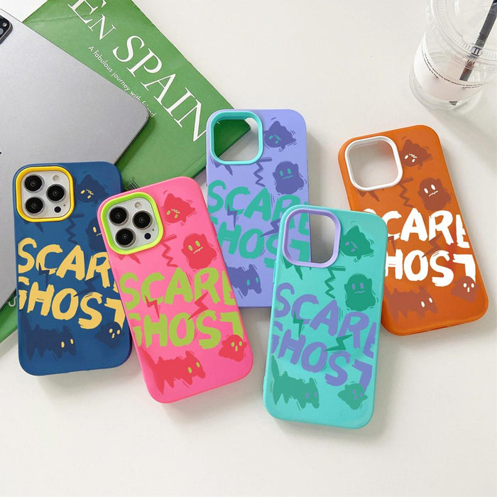 For Iphone 15 Scared Ghost Pc Hybrid Tpu Phone Case