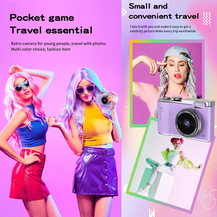 2.4 Inch Dual-Lens 4K Ccd Retro Kids Camera