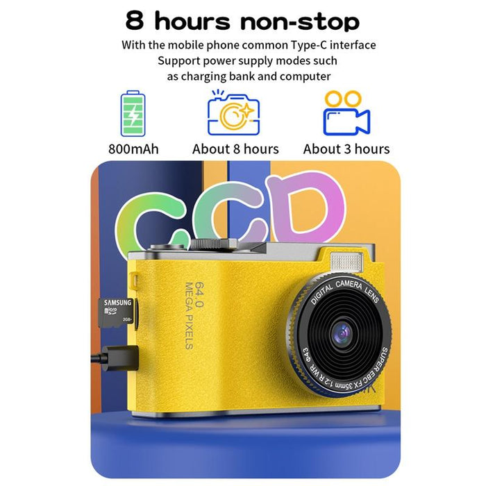 2.4 Inch Dual-Lens 4K Ccd Retro Kids Camera
