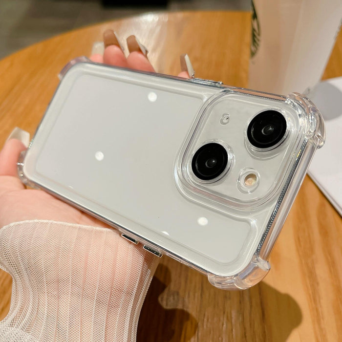 For Iphone 15 Clear Acrylic & Tpu Shockproof Phone Case