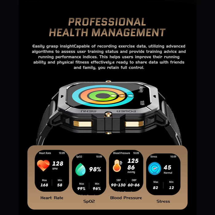 2.02 Inch Sport Smart Watch Support Bluetooth Call / Sleep / Blood Oxygen / Heart Rate / Blood Pressure Health Monitor