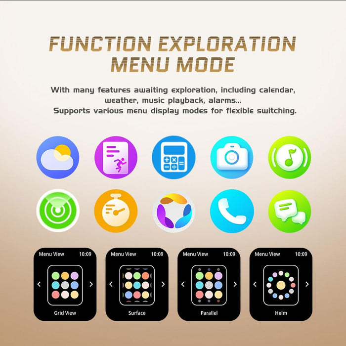 2.02 Inch Sport Smart Watch Support Bluetooth Call / Sleep / Blood Oxygen / Heart Rate / Blood Pressure Health Monitor