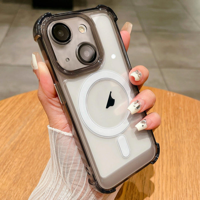 For Iphone 15 Clear Acrylic & Tpu Magsafe Magnetic Phone Case