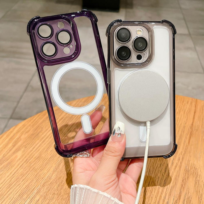 For Iphone 15 Clear Acrylic & Tpu Magsafe Magnetic Phone Case