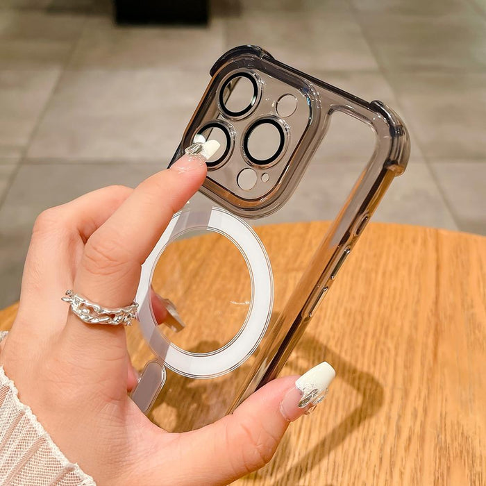 For Iphone 15 Clear Acrylic & Tpu Magsafe Magnetic Phone Case