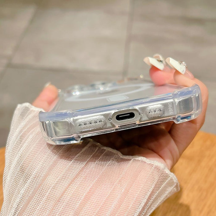 For Iphone 15 Clear Acrylic & Tpu Magsafe Magnetic Phone Case