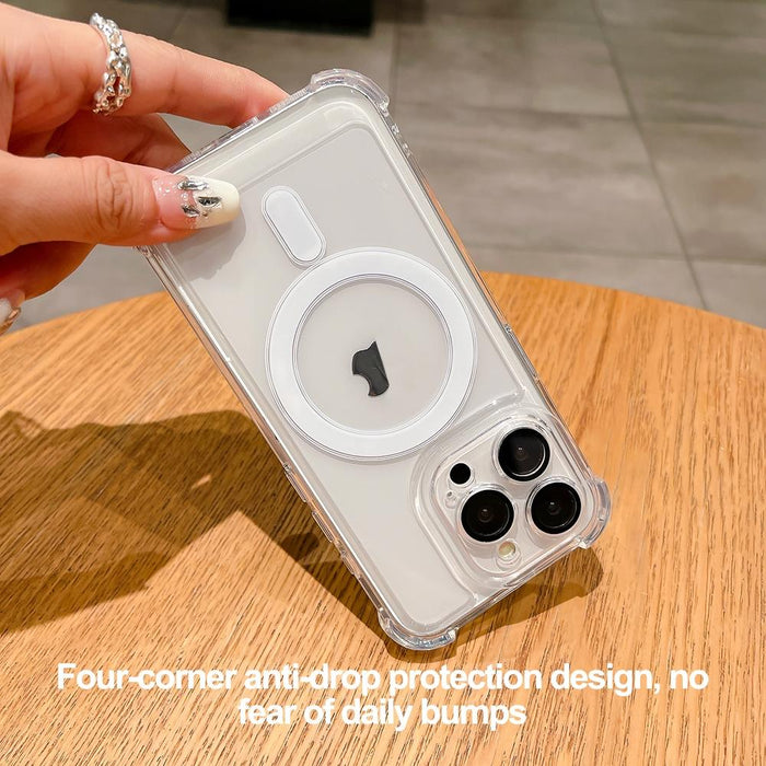For Iphone 15 Clear Acrylic & Tpu Magsafe Magnetic Phone Case