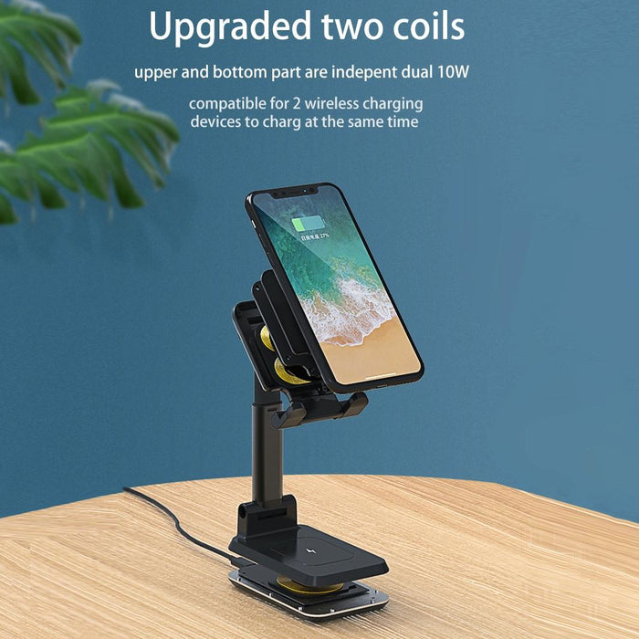 Portable 2 In 1 Wireless Charging Stand Single Charge