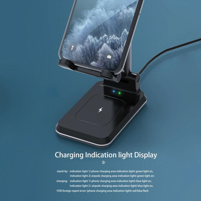 Portable 2 In 1 Wireless Charging Stand Single Charge
