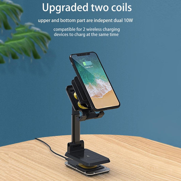 Portable 2 In 1 Wireless Charging Stand Single Charge