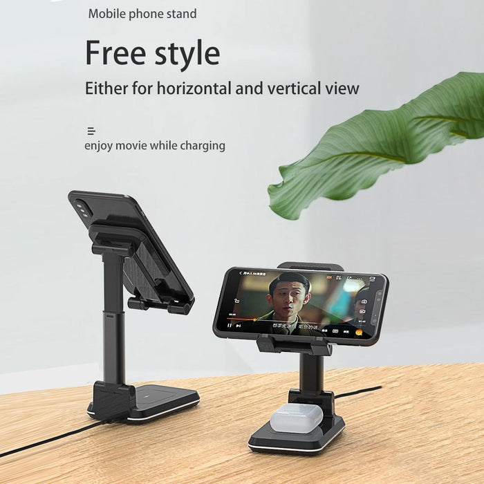 Portable 2 In 1 Wireless Charging Stand Single Charge