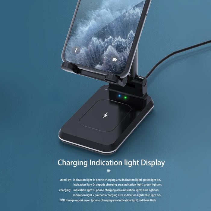 Portable 2 In 1 Wireless Charging Stand Single Charge