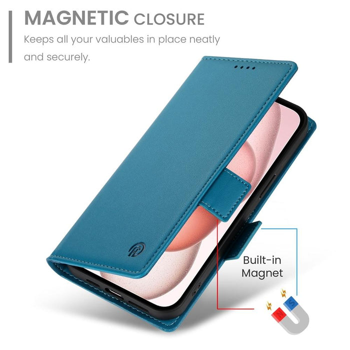 For Iphone 15 Side Buckle Magnetic Frosted Leather Phone Case