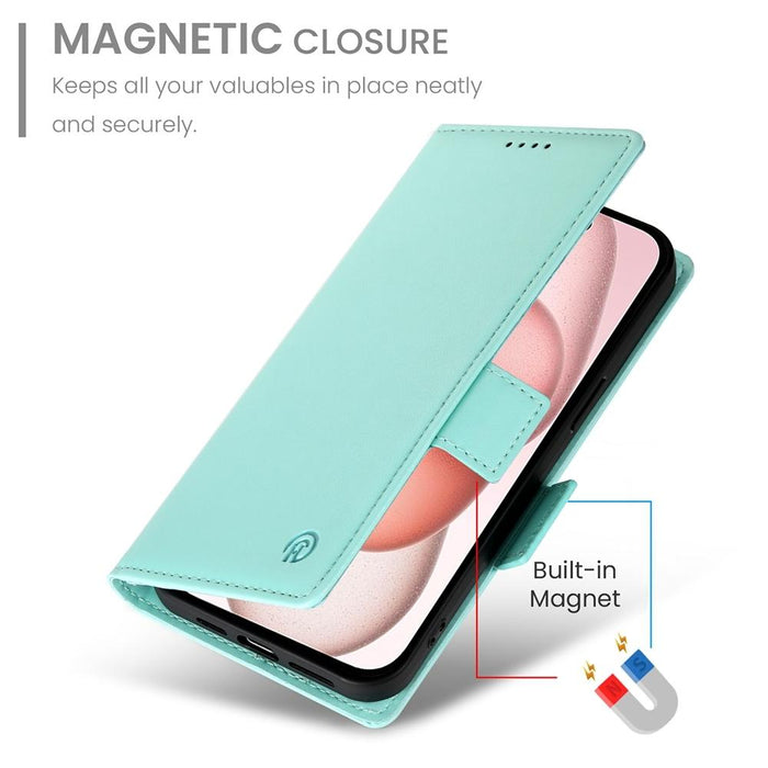 For Iphone 15 Side Buckle Magnetic Frosted Leather Phone Case