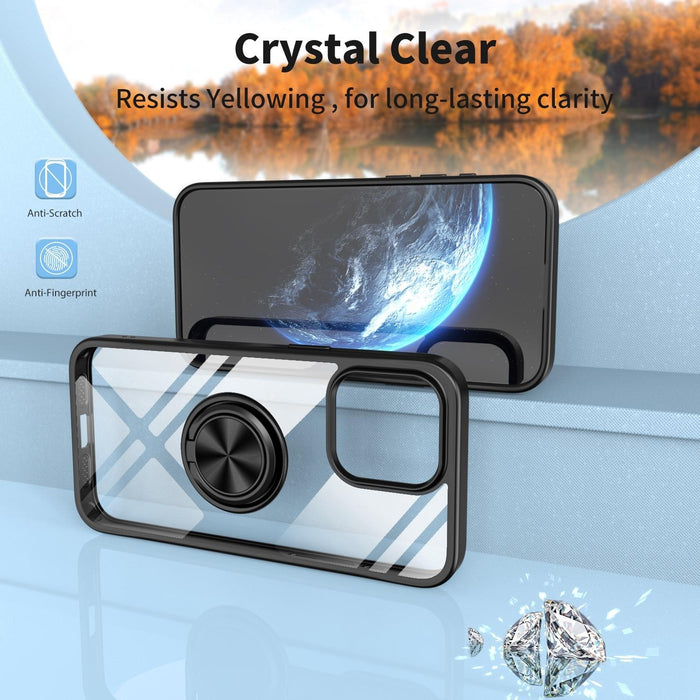 For Iphone 15 Ring Holder Pc Hybrid Tpu Phone Case