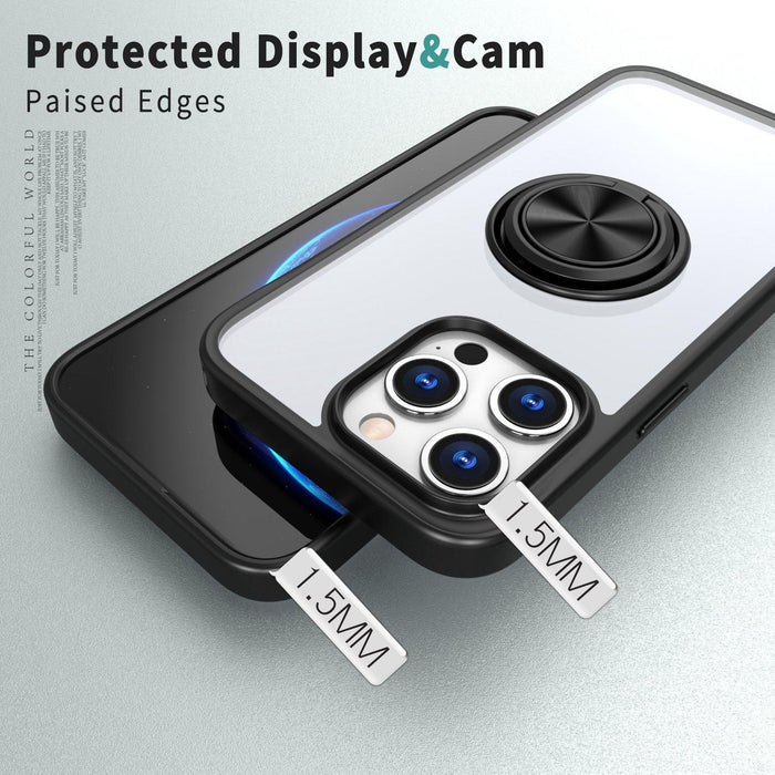 For Iphone 15 Ring Holder Pc Hybrid Tpu Phone Case