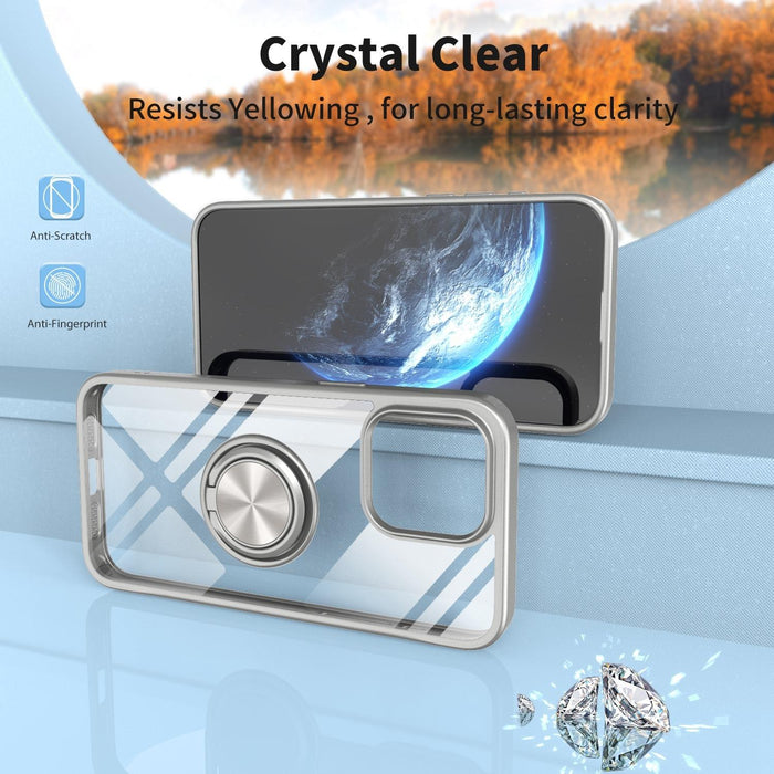 For Iphone 15 Ring Holder Pc Hybrid Tpu Phone Case