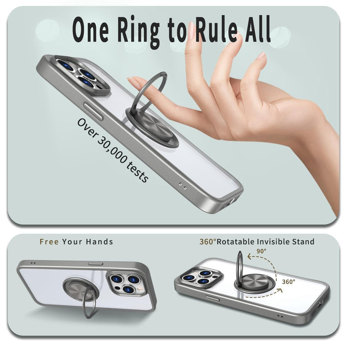 For Iphone 15 Ring Holder Pc Hybrid Tpu Phone Case