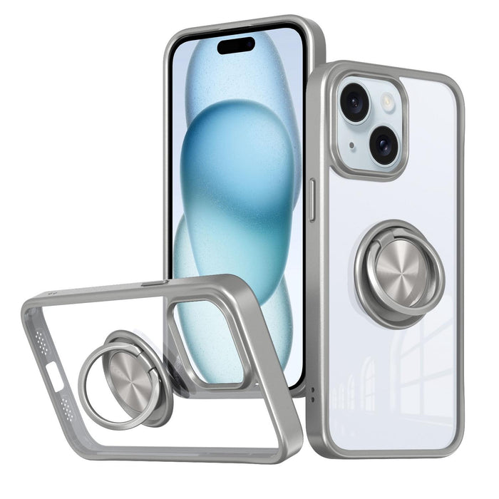 For Iphone 15 Ring Holder Pc Hybrid Tpu Phone Case