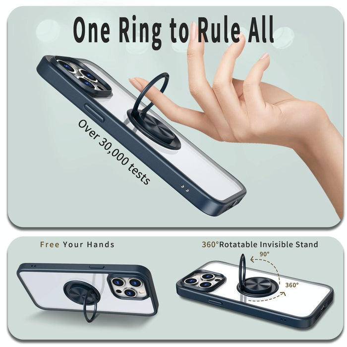 For Iphone 15 Ring Holder Pc Hybrid Tpu Phone Case