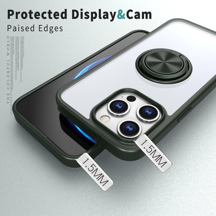 For Iphone 15 Ring Holder Pc Hybrid Tpu Phone Case