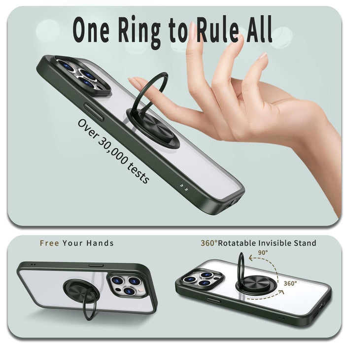 For Iphone 15 Ring Holder Pc Hybrid Tpu Phone Case