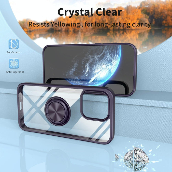 For Iphone 15 Ring Holder Pc Hybrid Tpu Phone Case