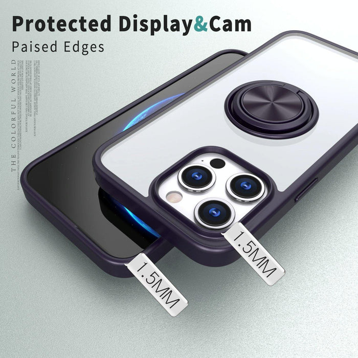 For Iphone 15 Ring Holder Pc Hybrid Tpu Phone Case