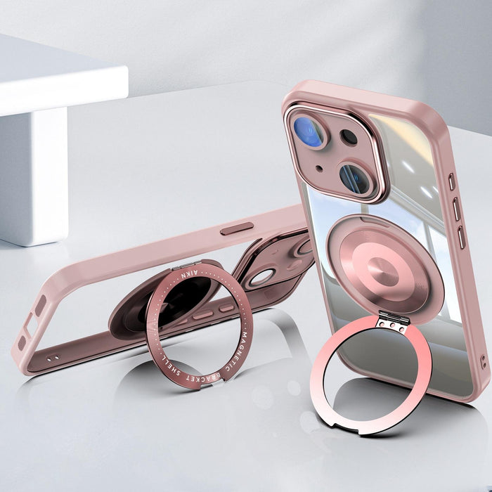 For Iphone 15 360 Degree Holder Magsafe Acrylic Hybrid Tpu Phone Case