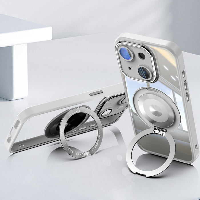 For Iphone 15 360 Degree Holder Magsafe Acrylic Hybrid Tpu Phone Case