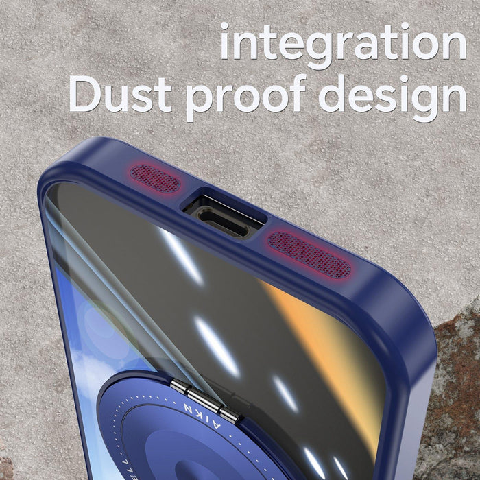 For Iphone 15 360 Degree Holder Magsafe Acrylic Hybrid Tpu Phone Case