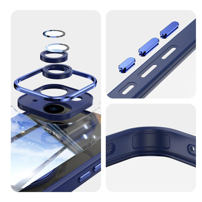 For Iphone 15 360 Degree Holder Magsafe Acrylic Hybrid Tpu Phone Case