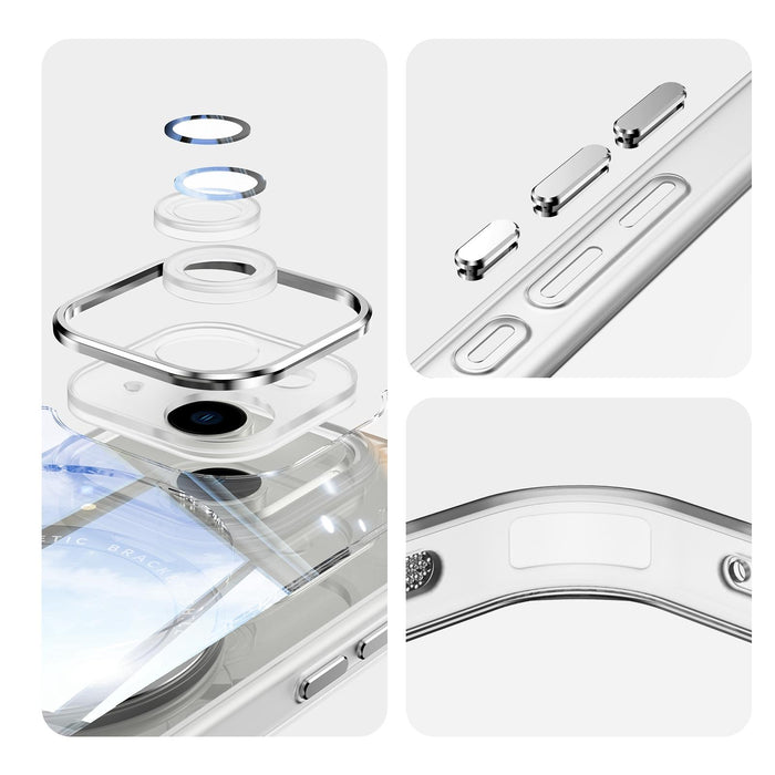 For Iphone 15 360 Degree Holder Magsafe Acrylic Hybrid Tpu Phone Case