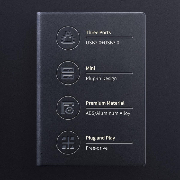 3-In-1 Aluminum Usb Mini Hub Adapter