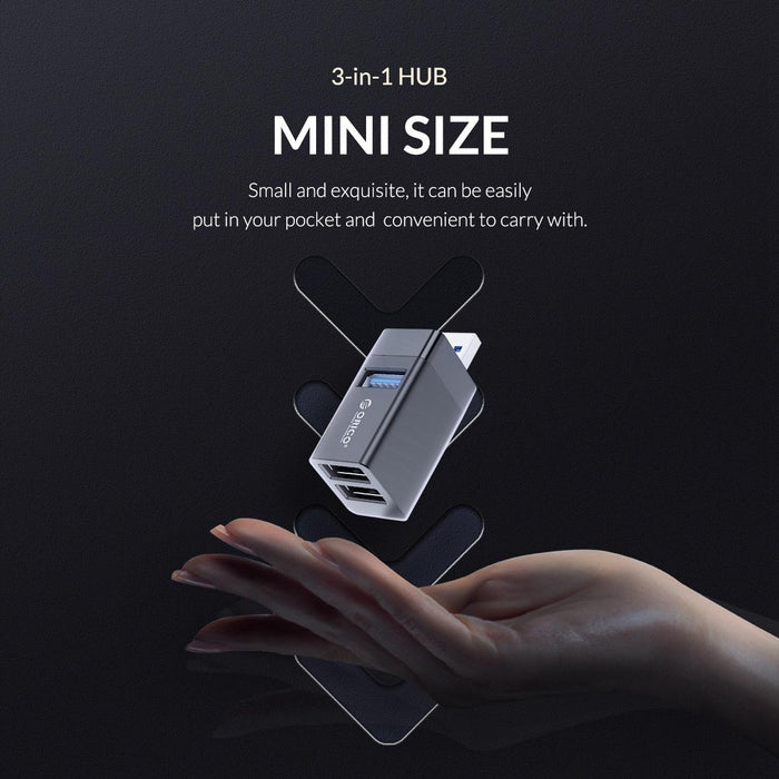 3-In-1 Aluminum Usb Mini Hub Adapter
