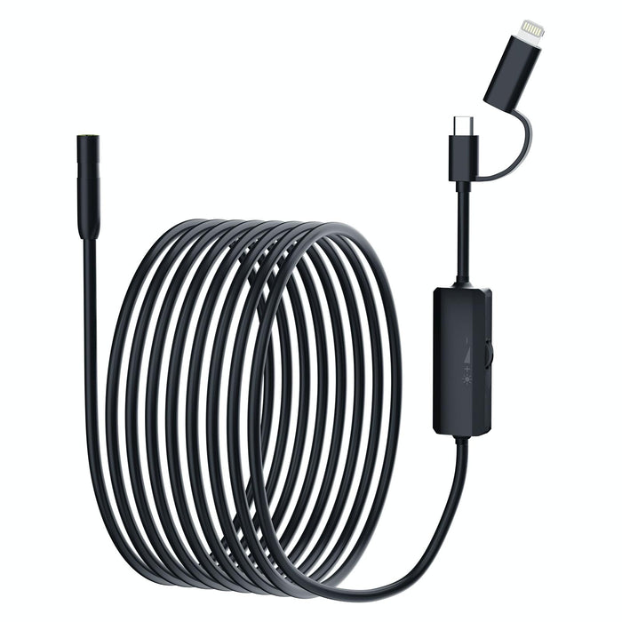 2 In 1 Usb-C / Type-C + 8 Pin Interface 8Mm Hd Industry Endoscope Length 10M Hard Tube