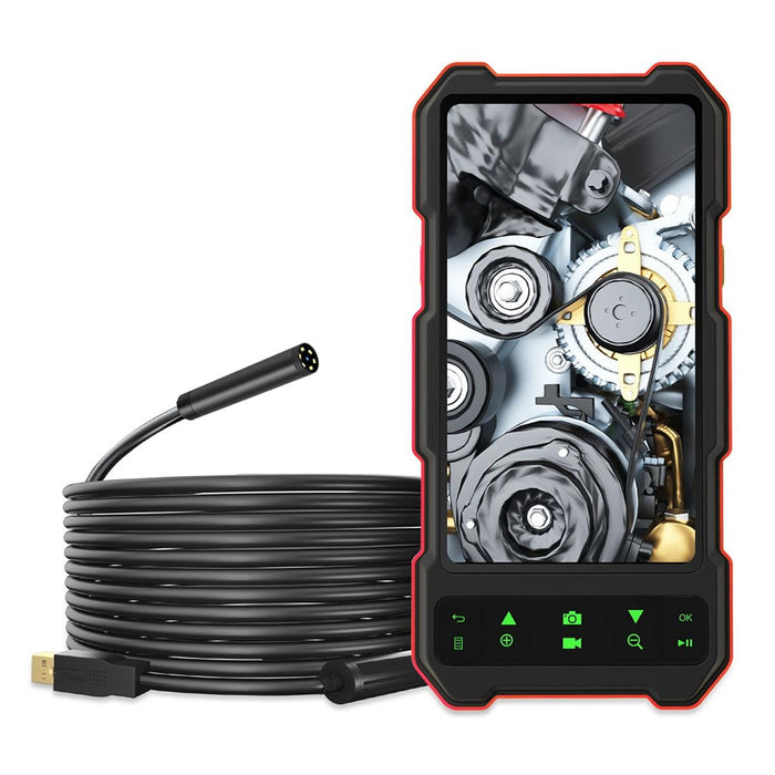 4.5 Inch Ips Colour Screen 8Mm Single Camera Split Hard Cable Industrial Endoscope Length 10M Black Red