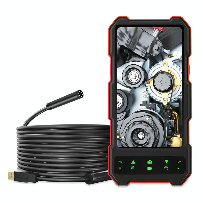 4.5 Inch Ips Colour Screen 8Mm Single Camera Split Hard Cable Industrial Endoscope Length 10M Black Red