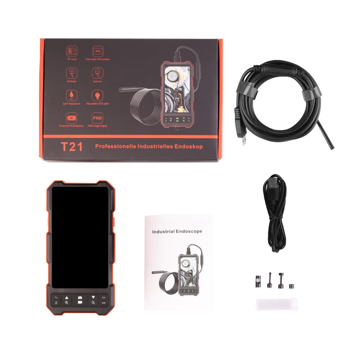 4.5 Inch Ips Colour Screen 8Mm Single Camera Split Hard Cable Industrial Endoscope Length 10M Black Red