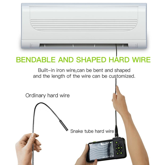 4.5 Inch Ips Colour Screen 7.9Mm Dual Camera Hard Cable Industrial Endoscope Length 10M Black Orange