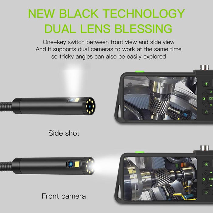 4.5 Inch Ips Colour Screen 7.9Mm Triple Camera Hard Cable Industrial Endoscope Length 10M Black