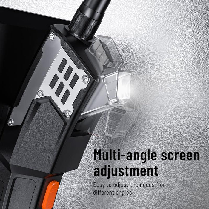 5 Inch Ips Colour Screen 5.5Mm Dual Camera Handheld Hard Cable Hd Industrial Endoscope Length 1M Orange Black