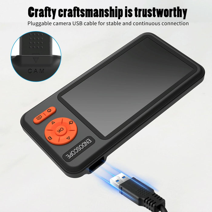 5 Inch Ips Screen 3.9Mm Single Lens Ip67 Waterproof Industrial Endoscope With Bracket Length 1M